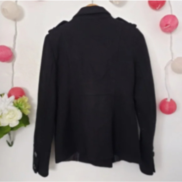 STEVE MADDEN button black wool peacoat 6 - Picture 3 of 4